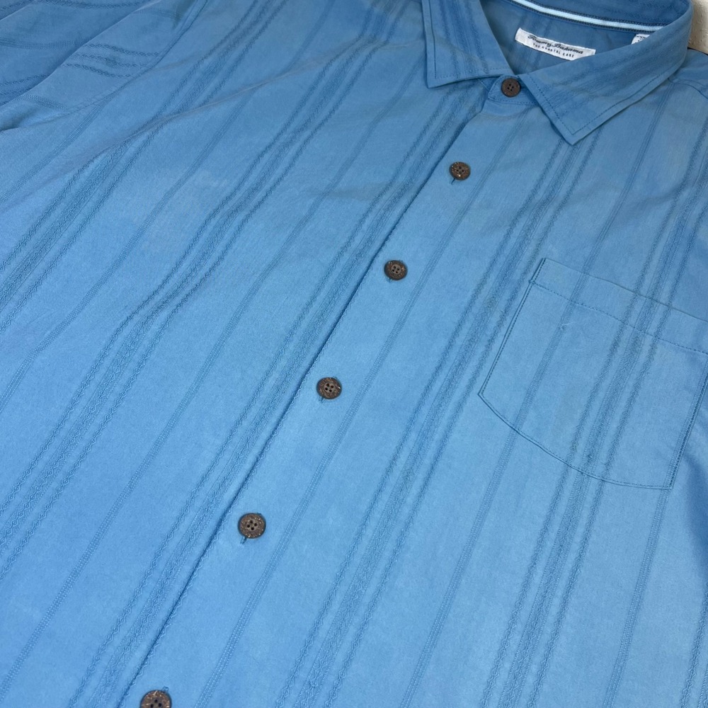 Tommy Bahama The Coastal Ease Blue Button Down Shirt XXXL Mens Island Zone
